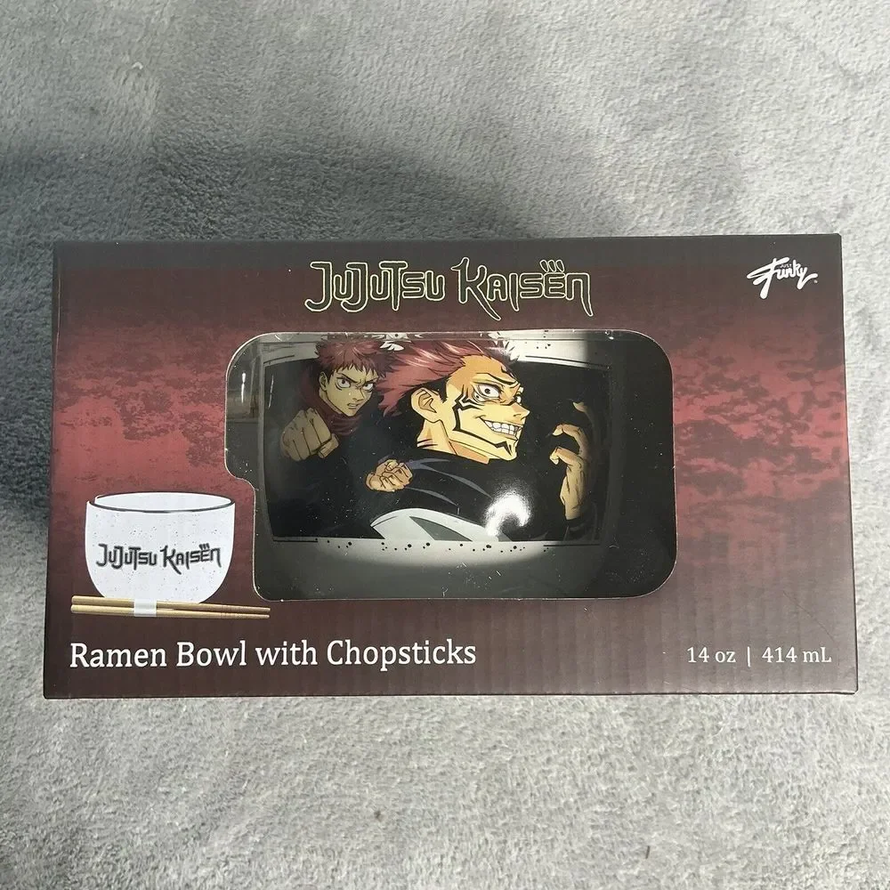 Funky Jujutsu Kaisen Ramen Bowl With‎ Chopsticks 14oz New